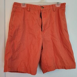 Size 32 Chaps Mens Orange Flat Front Casual Shorts Golf Beach